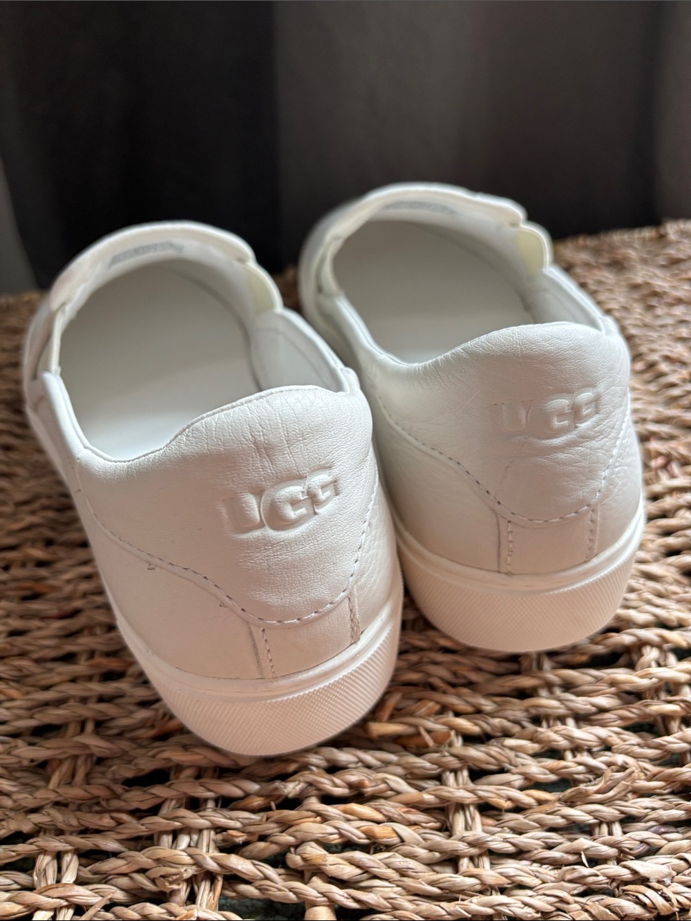 UGG White Leather Slip-On Loafers - Picture 7 of 7